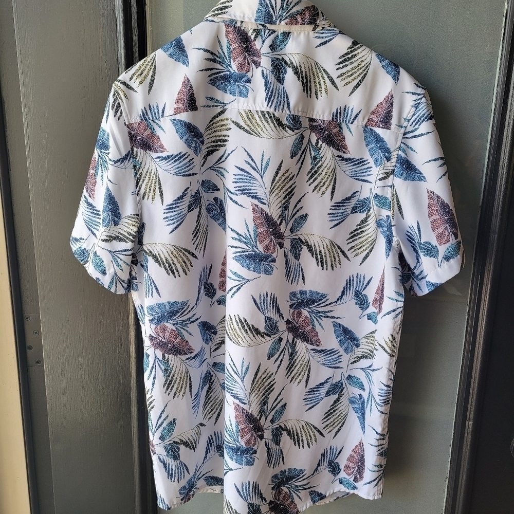 Seapointe Men's Soft Tropical Hawaiian Pocket Button Down Shirts Large Collared - Picture 3 of 11